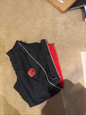 Calgary Flames Black and Red Athletic Pants